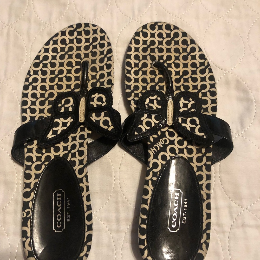 Coach sandals, never worn.  Bought from Poshmark